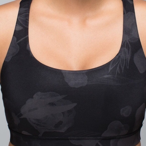 Lululemon gray black floral sports bra 4 - Picture 7 of 8